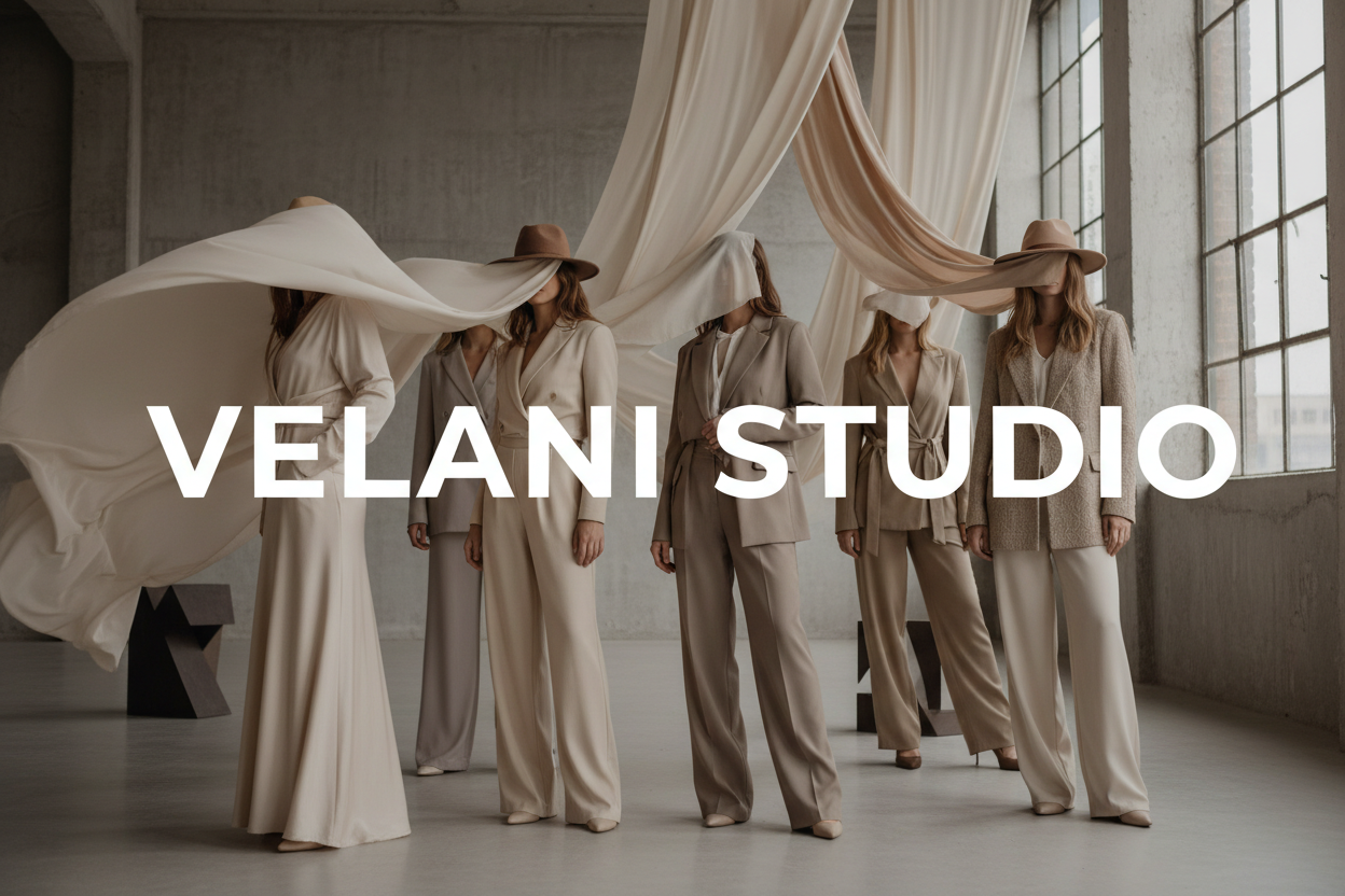 yeah like that with less presence of the person but ,aybe add more people and with Velani studio in big writing across the middle 